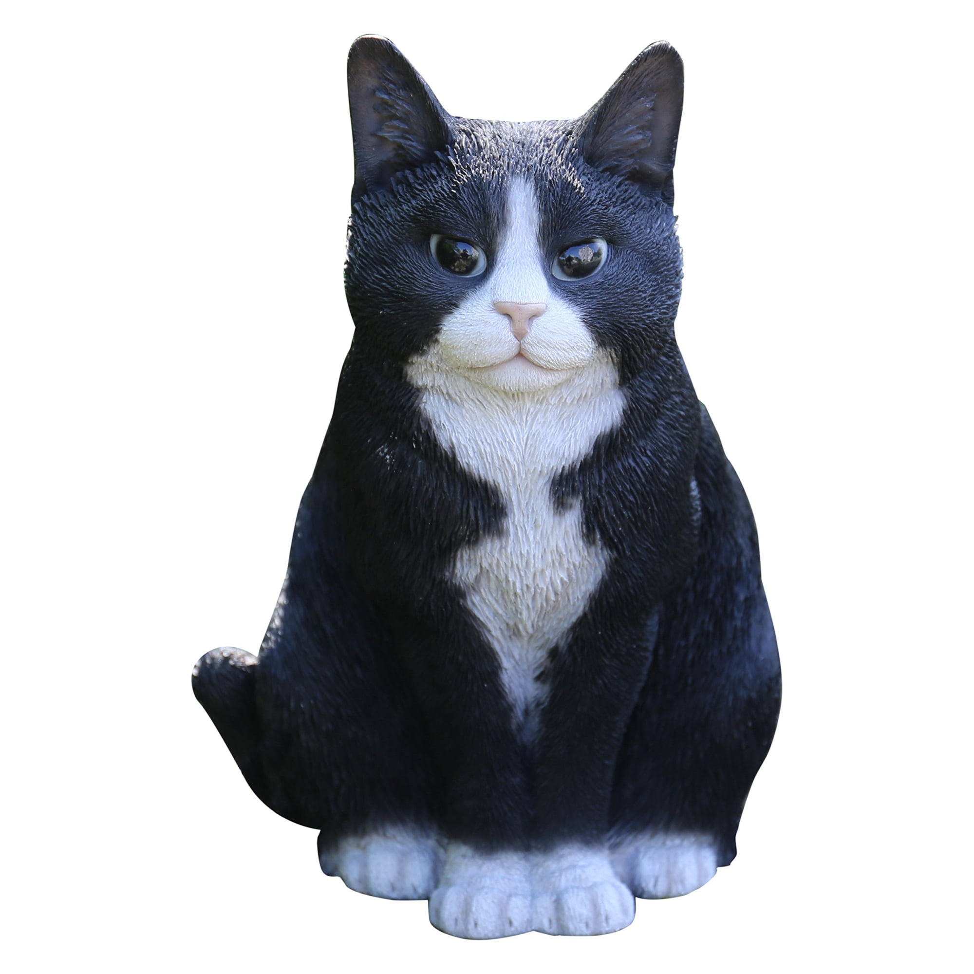 Hi-Line Kätzchen-Figur Sitzend – Realistische Graugetigerte Katzenstatue Aus Polyresin
