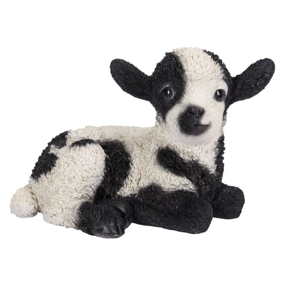 Hi-Line Gift Ltd. Small Black & White Baby Lamb Lying Down