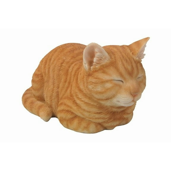 Hi-Line Gift Ltd Tabby Sleeping Cat Statue, Orange