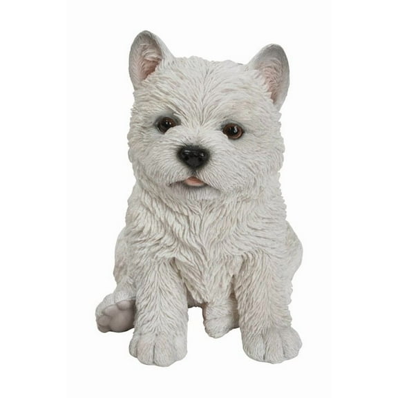 Hi-Line Gift Ltd Terrier Puppy Statue, White