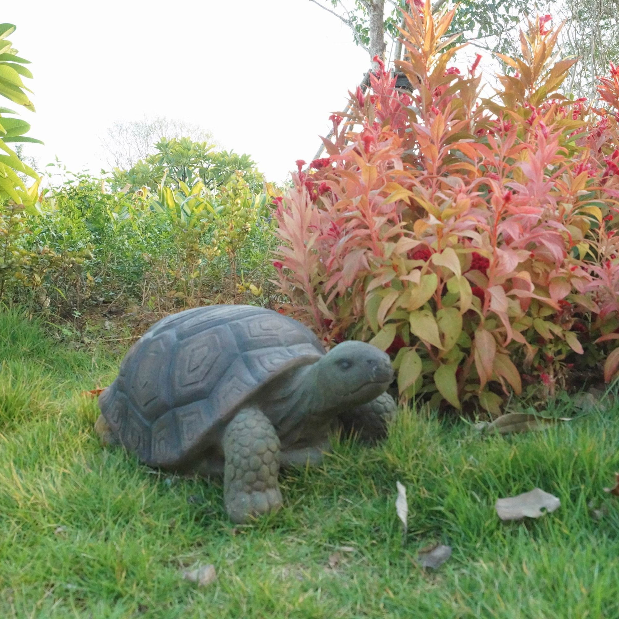 Life-like Brown Resin Turtle Garden Statue, 21 Inches