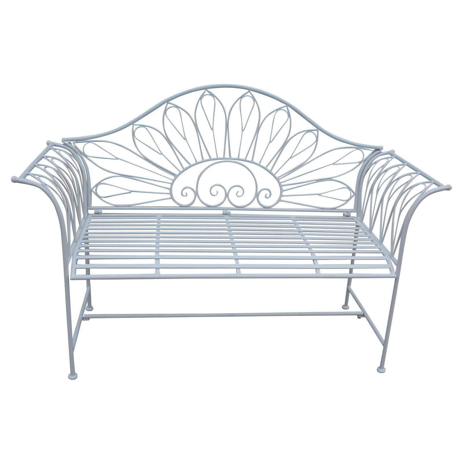 HiLine Gift Ltd. White Metal Garden Bench