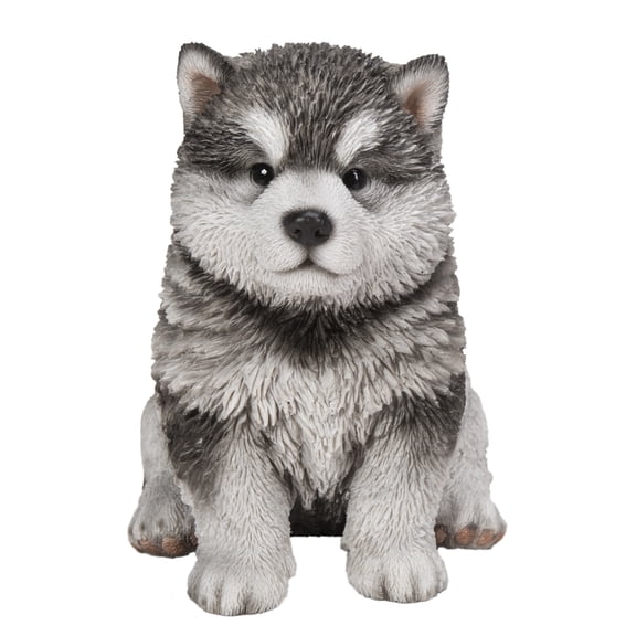Hi-Line Gift Malamute Puppy Sitting Statue, Brown