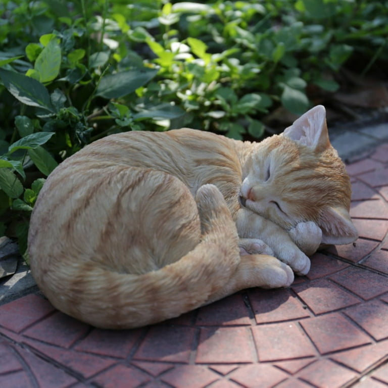 Hi Line Gift Orange Tabby Cat Sleeping Lying Down
