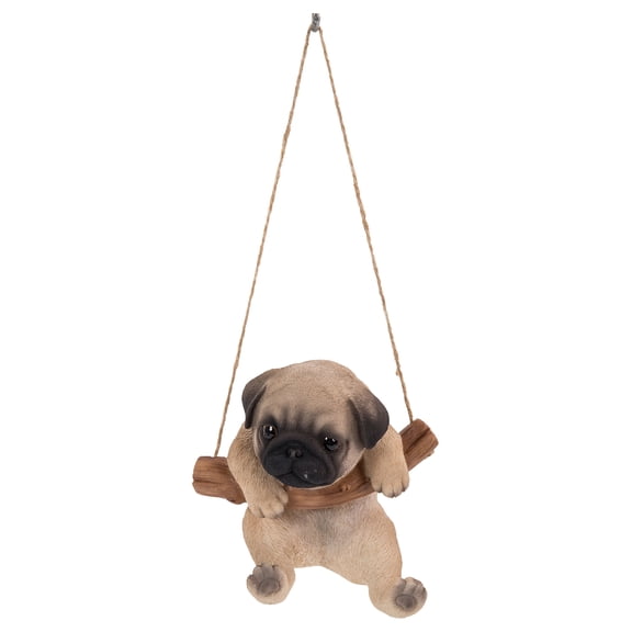 Hi-Line Gift Pet Pals 7 in Pug Puppy Garden Statue, Durable Polyresin