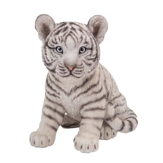 SITTING WHITE TIGER CUB STATUE