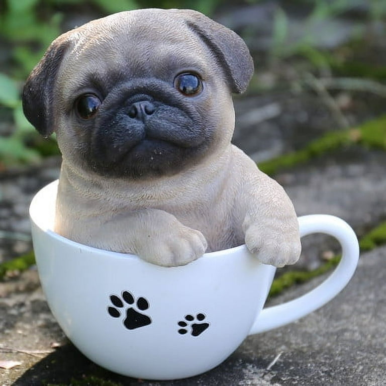 Hi-Line Gift Teacup Pug Puppy Statue