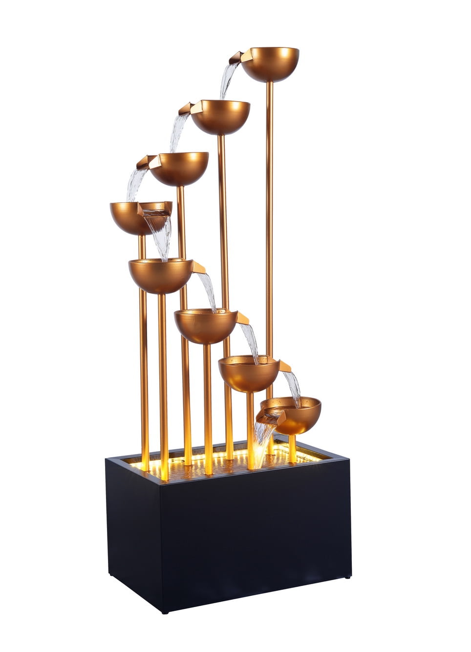 ZINC METAL 8 CUPS FOUNTAIN WITH LED LIGHTS