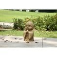 thumbnail image 1 of Hi-Line Gifts Lucky Japanese Jizo Praying Outdoor Garden Statue - 10.25" - Brown, 1 of 8