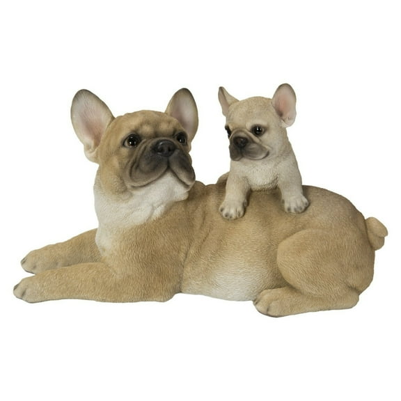 Hi-Line Gifts 10.5" Mother and Baby French Bulldog Garden Statue