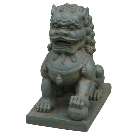 Hi-Line Gifts 13.5" Ancient Imperial Guardian Female Foo Dog Outdoor Garden Statue