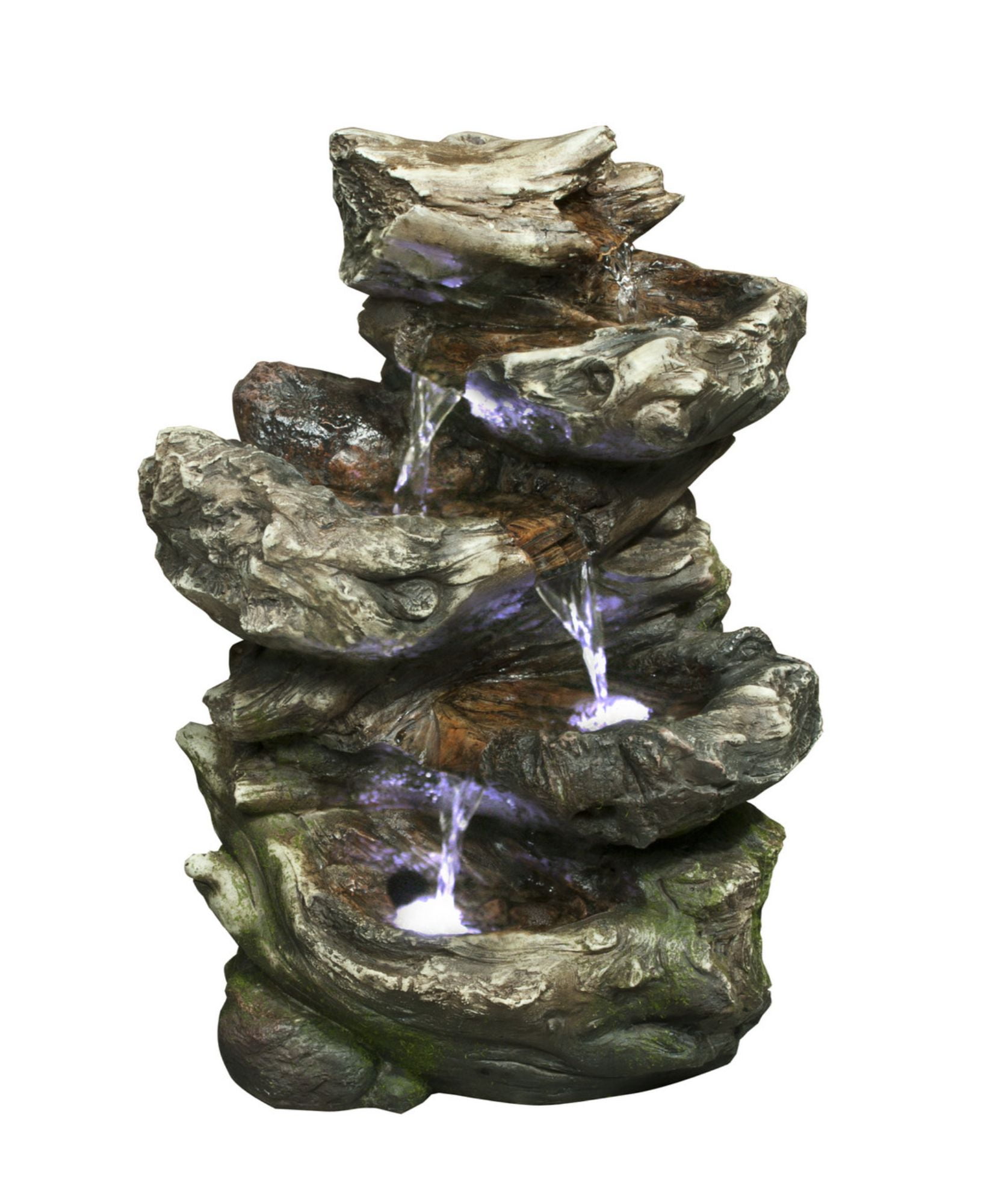 Rustic Log Cascade 12" Indoor/Outdoor LED Waterfall Fountain