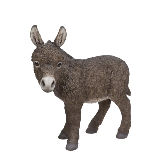 Hi-Line Gift Ltd 87974-B Standing Brown Donkey Looking Left Statue