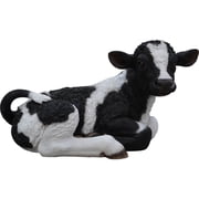 Hi-Line Gifts 21 Black Calf Laying Down Outdoor Garden Statue