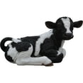 thumbnail image 1 of Hi-Line Gifts 21" Black Calf Laying Down Outdoor Garden Statue, 1 of 5
