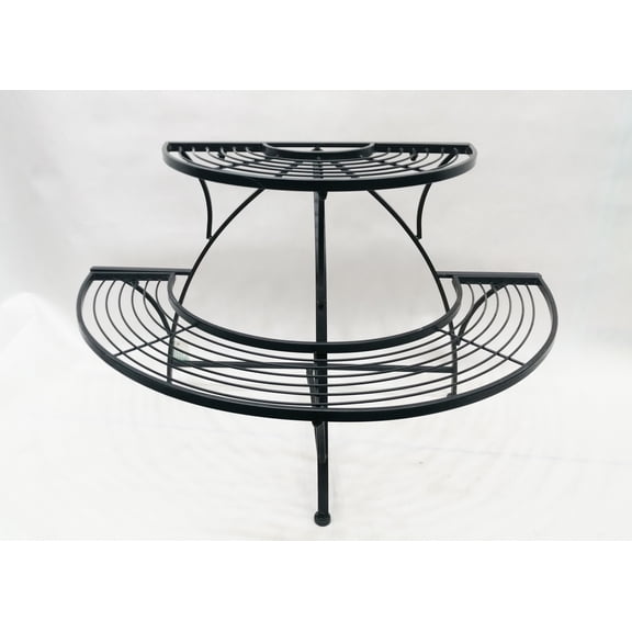 Hi-Line Gifts 3.25' Solid Semi Circle Outdoor Patio Garden Plant and Display Stand