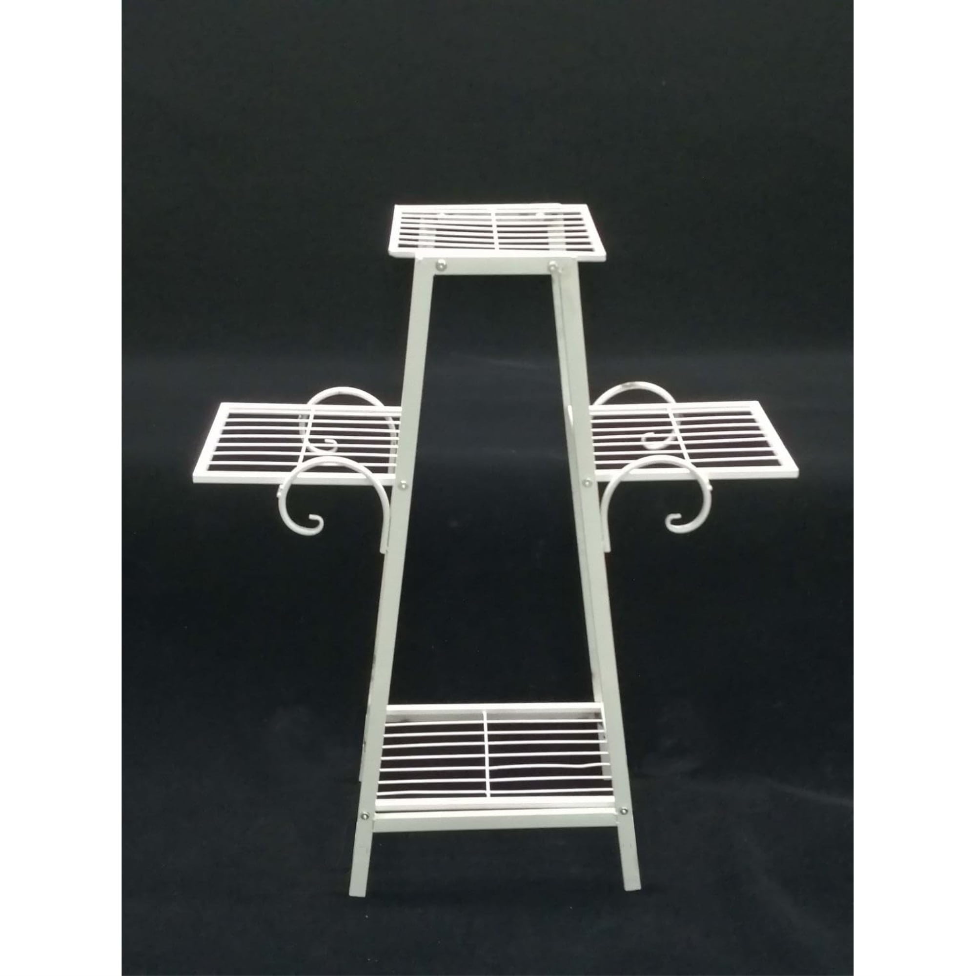White Iron 3-Tier Indoor/Outdoor Plant Stand
