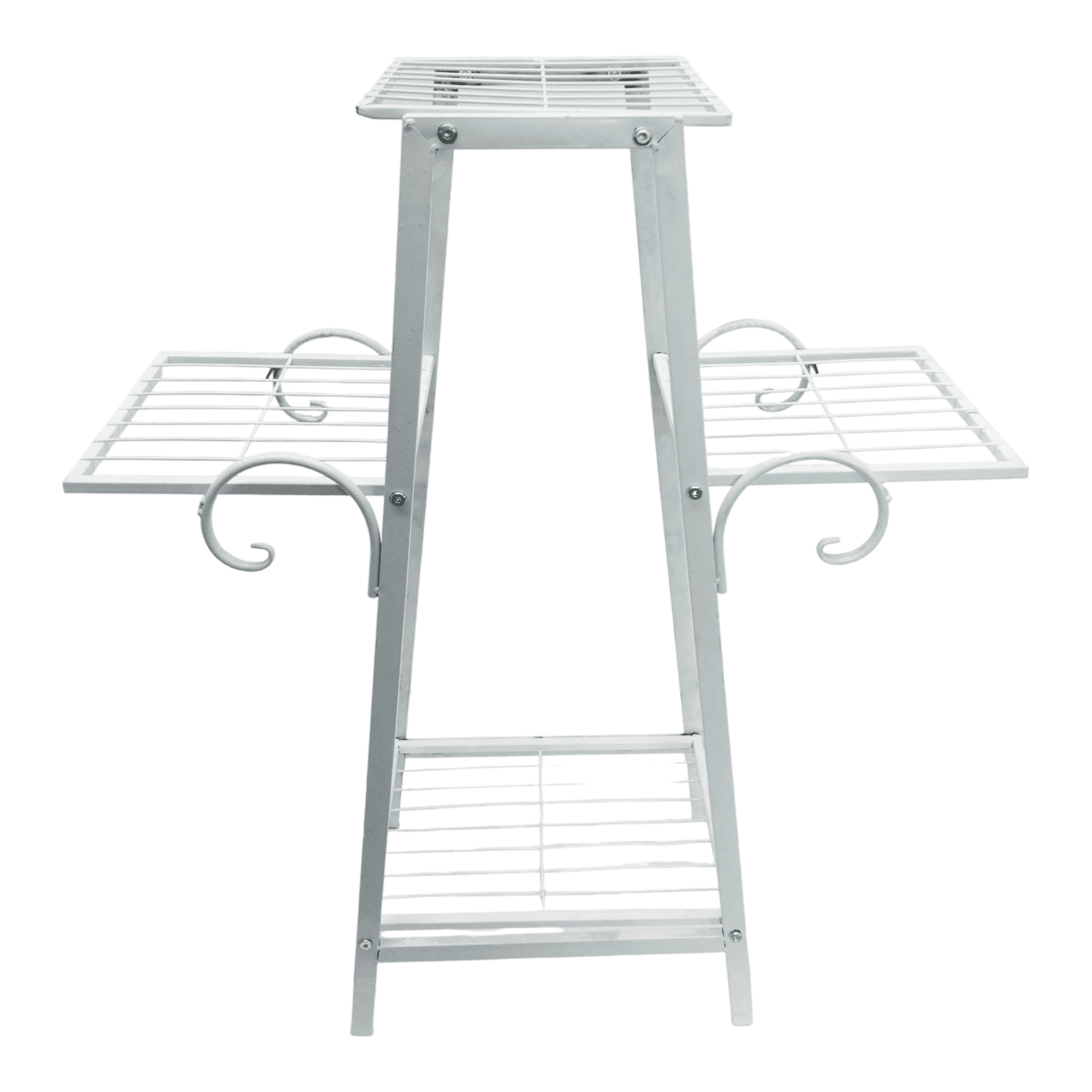 White Iron 3-Tier Indoor/Outdoor Plant Stand