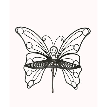 45" Antique Black Contemporary Butterfly Chair