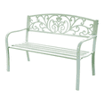 thumbnail image 1 of 50" White Contemporary Scroll Backrest Rectangular Garden Bench, 1 of 3