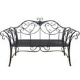 thumbnail image 1 of Hi-Line Gifts 51.5" Black Antique Outdoor Garden Bench With Armrest, 1 of 2