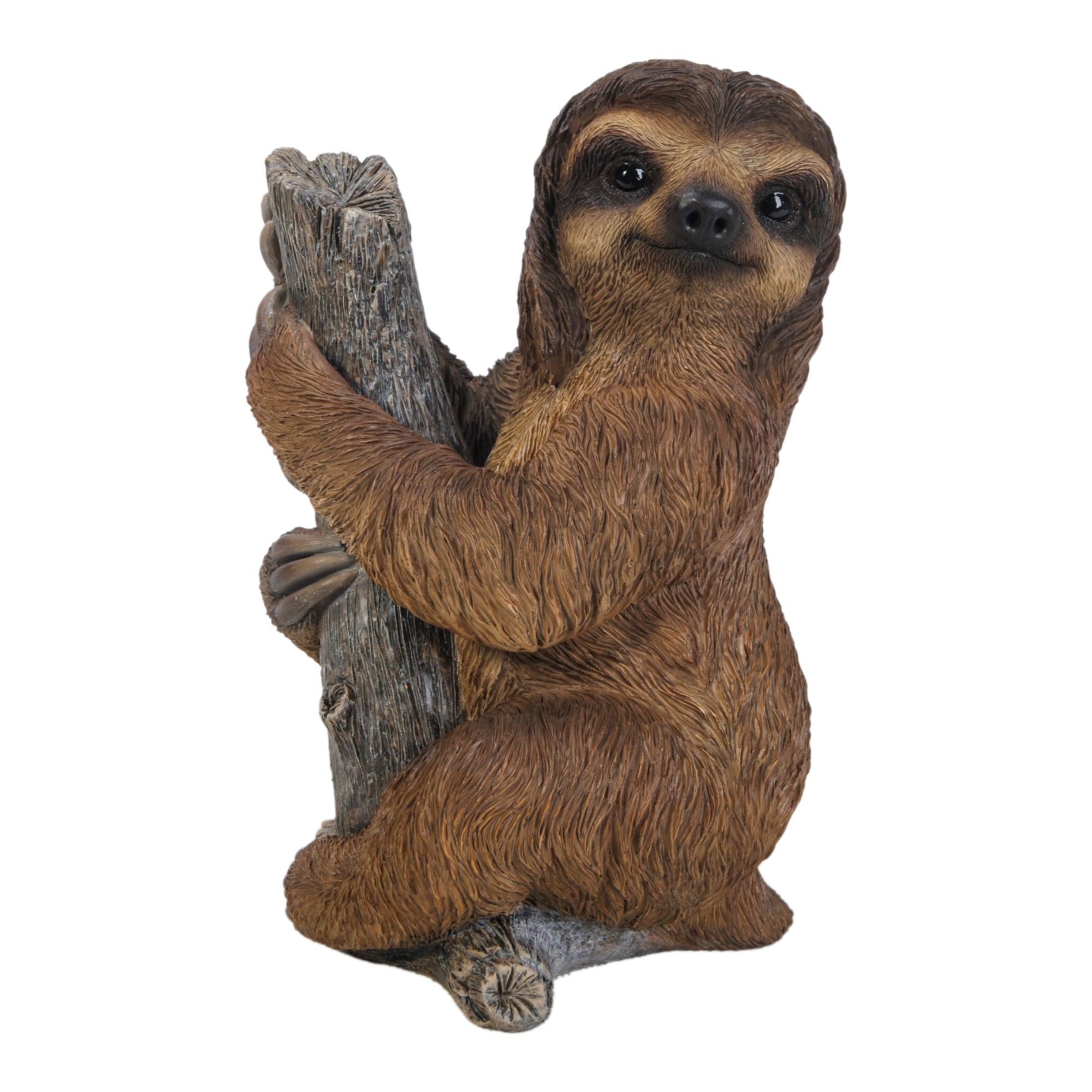 Adorable Dark Brown Polyresin Pet Sloth Garden Statue