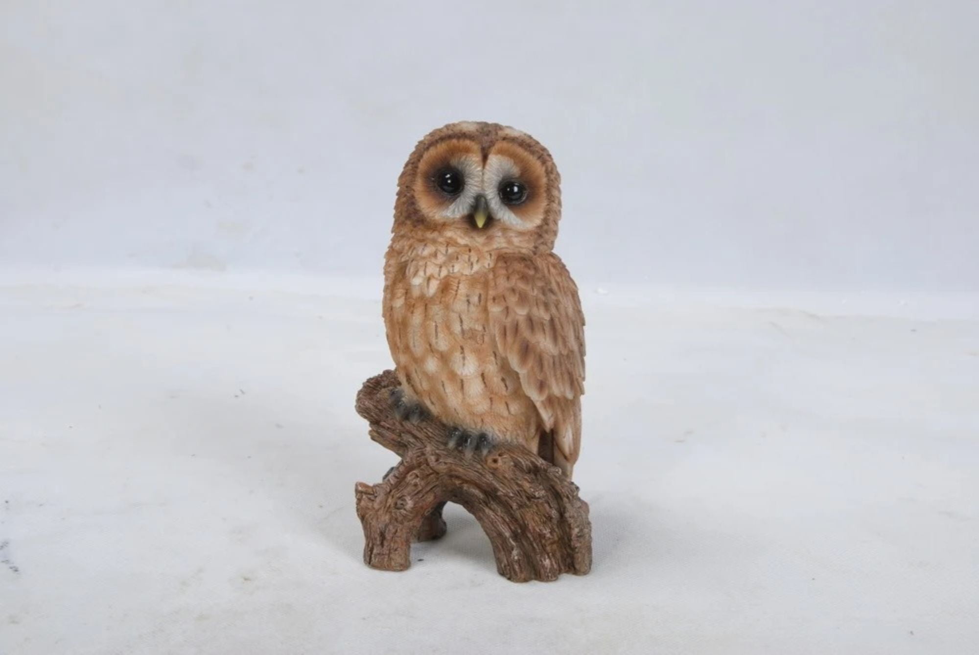 Small Tawny Owl on Stump Resin Garden Statue