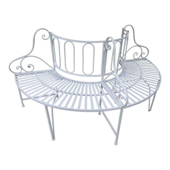 Hi-Line Gifts 68.75" Solid White Tree Outdoor Patio Garden Bench