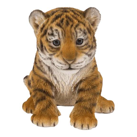 Hi-Line Gifts 7" Sitting Tiger Cub Outdoor Garden Statue