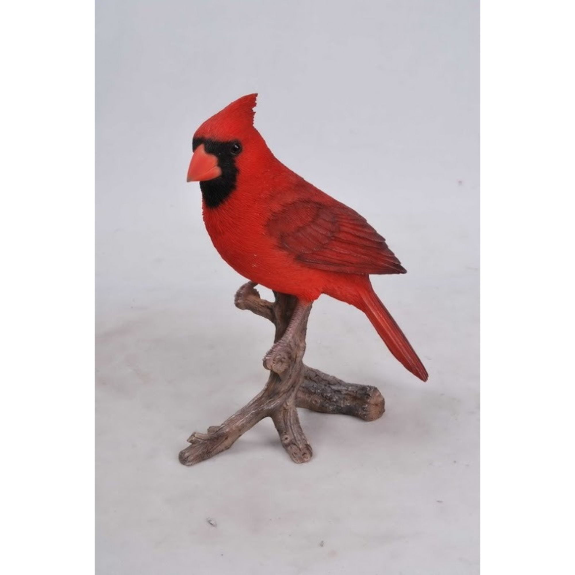 8.25" Red Cardinal on Branch Polyresin Garden Statue