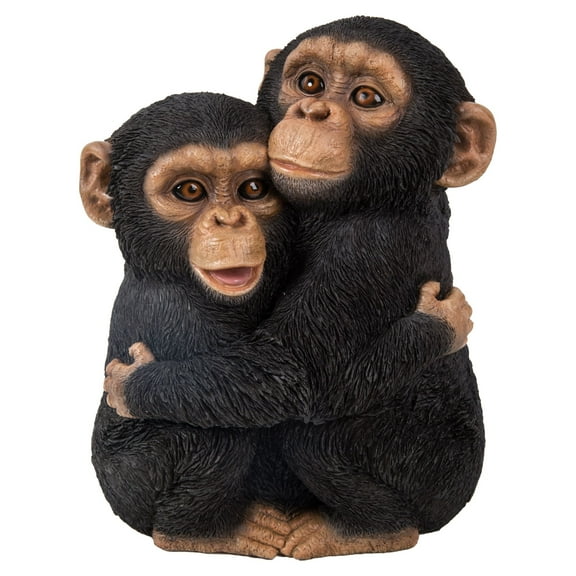 Hi-Line Gifts 9.5" Chimpanzees Hugging Outdoor Garden Statue