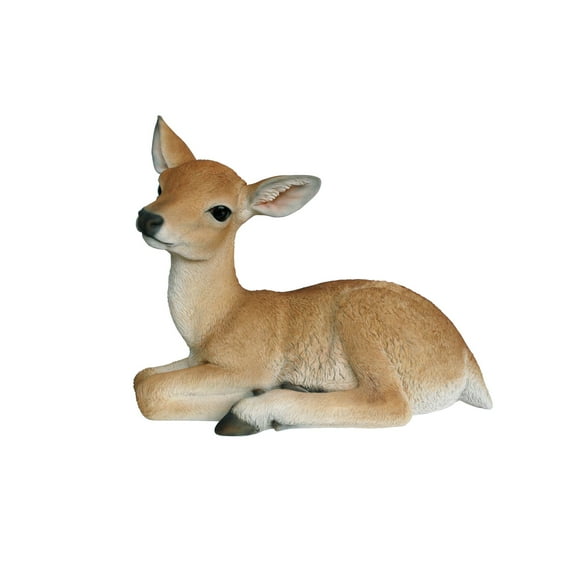 Hi-Line Gifts Fawn Laying Down Outdoor Garden Statue - 18"