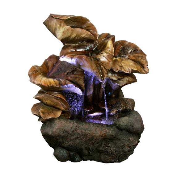 LED Lighted Leaves Water Fountain - 11"
