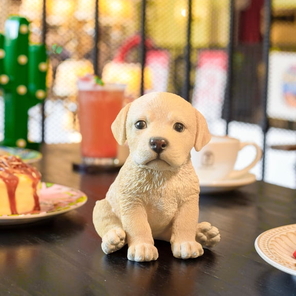Hi-Line Gifts Sitting Labrador Puppy Outdoor Garden Statue - 6" - Brown