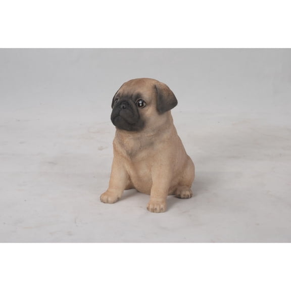 Sitting Pug Puppy Outdoor Garden Statue - 6.5"