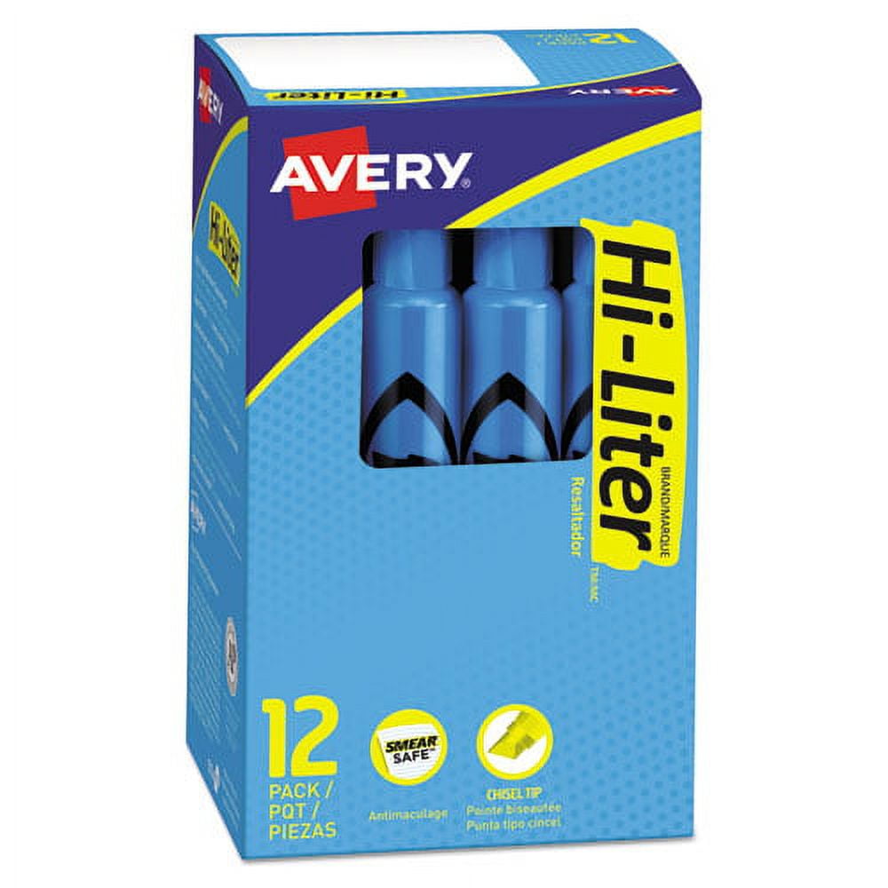 "Hi-Liter Desk-Style Highlighters, Fluorescent Blue Ink, Chisel Tip, Blue/black Barrel, Dozen | Bundle of 2 Dozen"