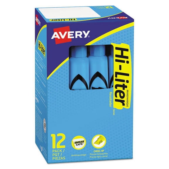 "Hi-Liter Desk-Style Highlighters, Light Blue Ink, Chisel Tip, Light Blue/black Barrel, Dozen | Bundle of 2 Dozen"