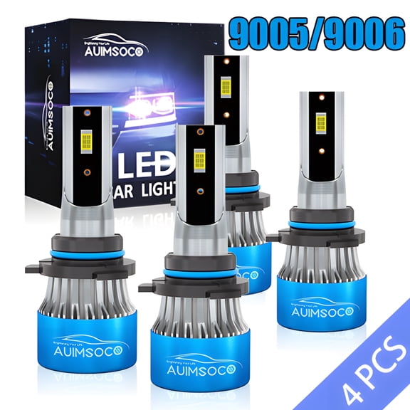 Hi/Lo Bulbs 9005 9006 Combo Led Headlights Pack of 4 Bulbs 8000 Lumens Cool White Kit 6000k Easy Install Canbus No Error For Nissan Armada 1995 1996 1997 1998 199 2000-2005
