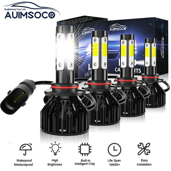 Hi-Lo Bulbs 9005 9006 Pack Of 4 Bright White Bulbs 6000k Kit 8000LM LED Headlight Combo Canbus No Error 300% Brighter For Jeep Grand Cherokee 1999-2018,2019,2010