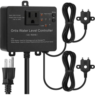 Ortis Adjustable Float Switch, Stainless Steel Sensors, 110/220V, Black, for Sump, Fish & Water Tanks