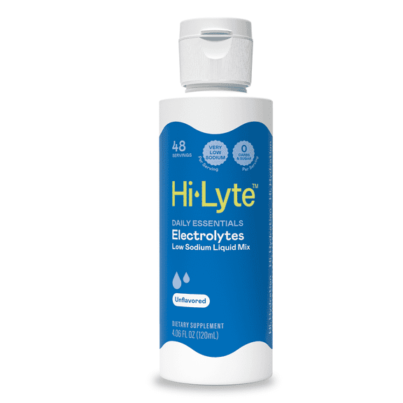Hi-Lyte Daily Essentials Low Sodium Electrolytes Liquid Mix Unflavored 48 Servings