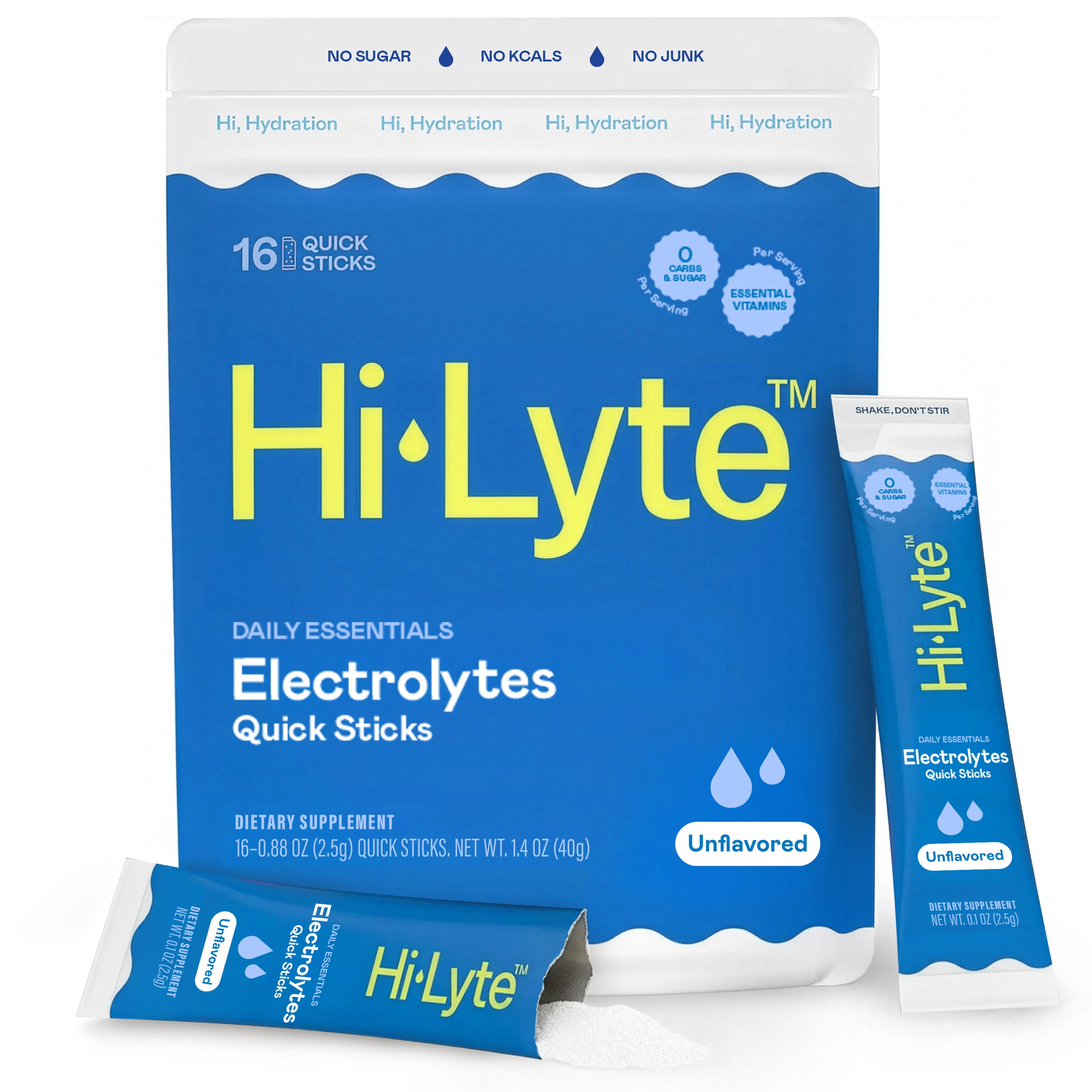 Food Packet Made In Hi-Lyte Daily Essentials Electrolyte Packets, Unflavored, 16 Count ...