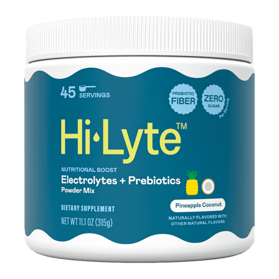 Hi-Lyte Gut Health Electrolyte Powder, Daily Hydration Supplement Mix, Pineapple Coconut, 45 Servings, Sugar-Free, Keto & Vegan with Prebiotic Fiber