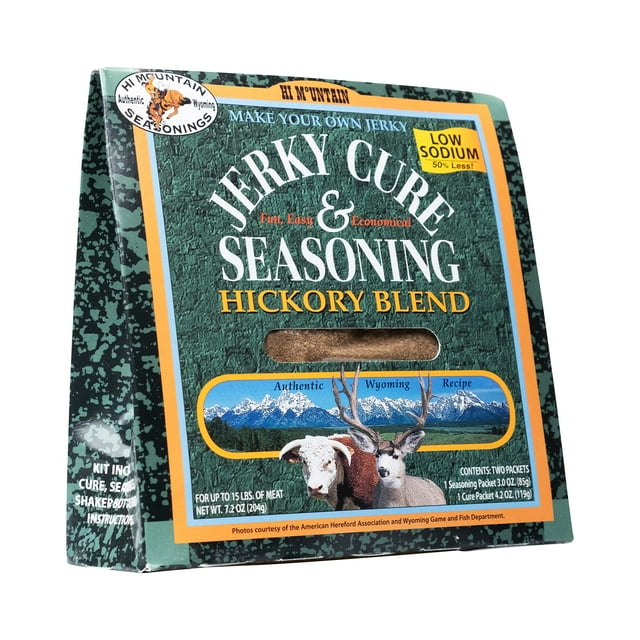 Hi Mountain Jerky Seasoning and TSF11Cure Kit LOW SODIUM HICKORY BLEND Create Savory