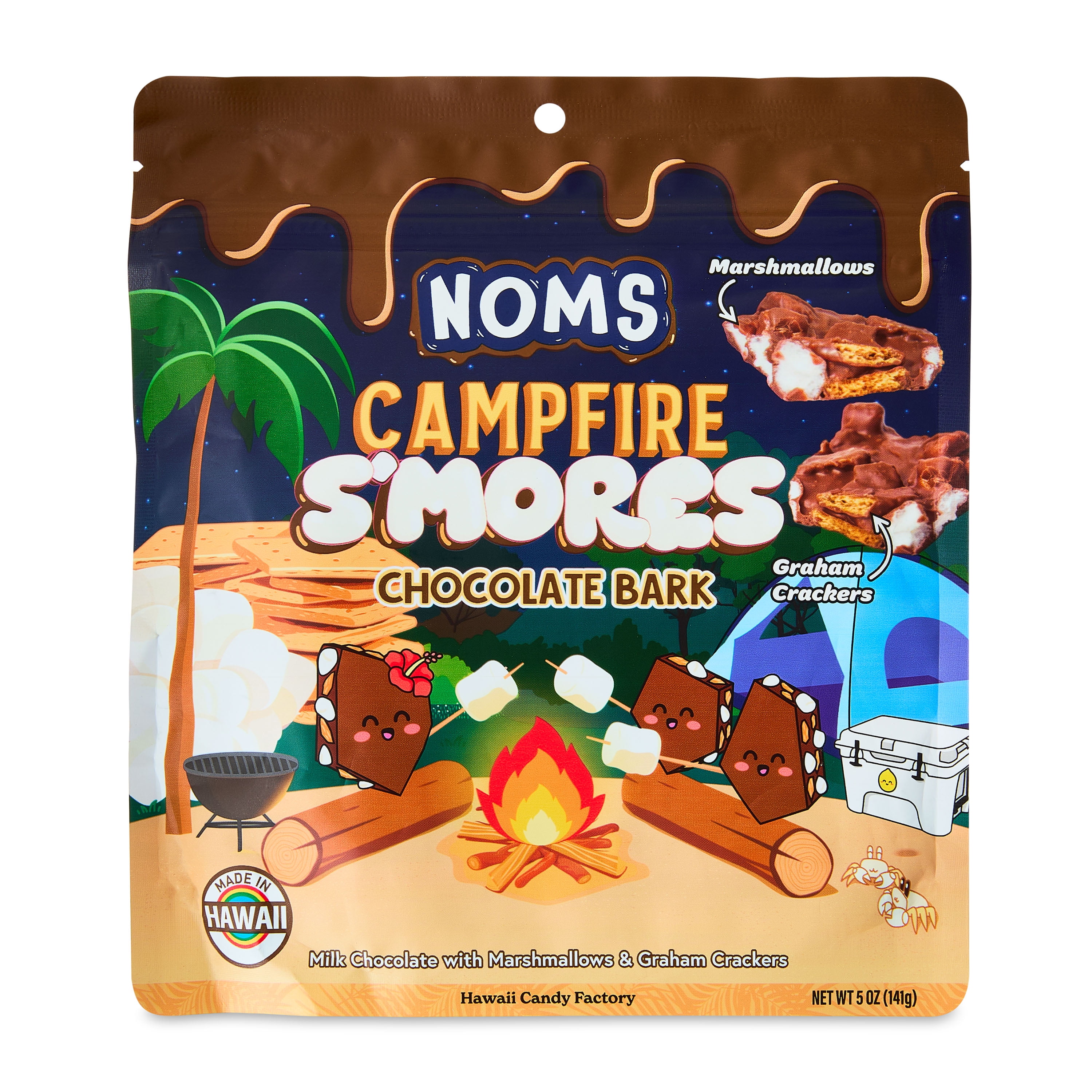 NOMS Campfire Smores, Chocolate Covered Marshmallow and Graham