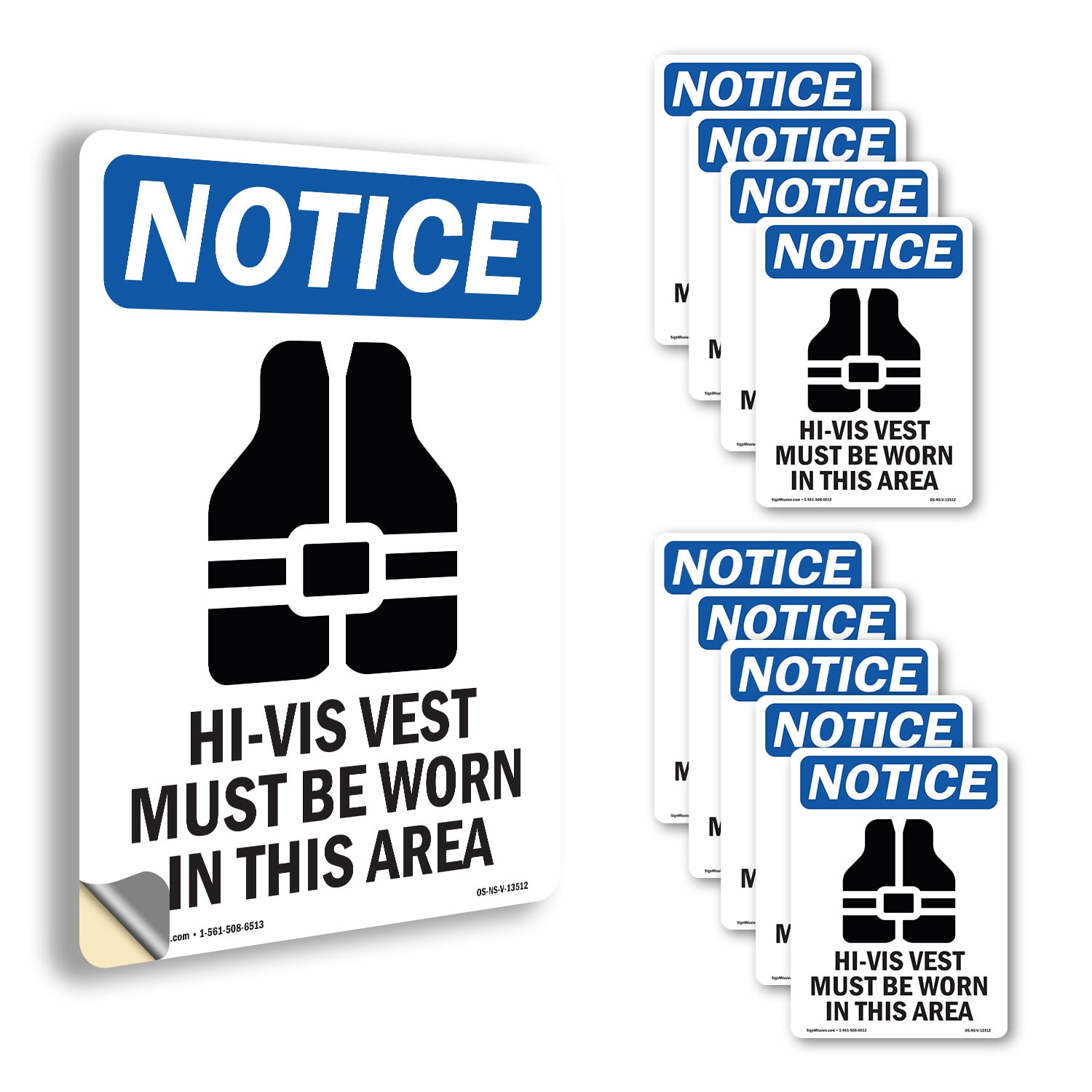 Hi OSHA Notice Vinyl Decal Label 18 Inch x 12 Inch - 10 Pack - Walmart.com