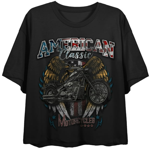 Hi-Octane Motorcycle Customs Women's Black Cropped Tee-Medium