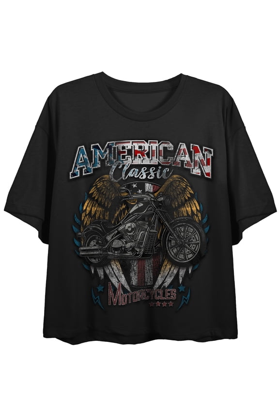 Hi-Octane Motorcycle Customs Women's Black Cropped Tee-Medium
