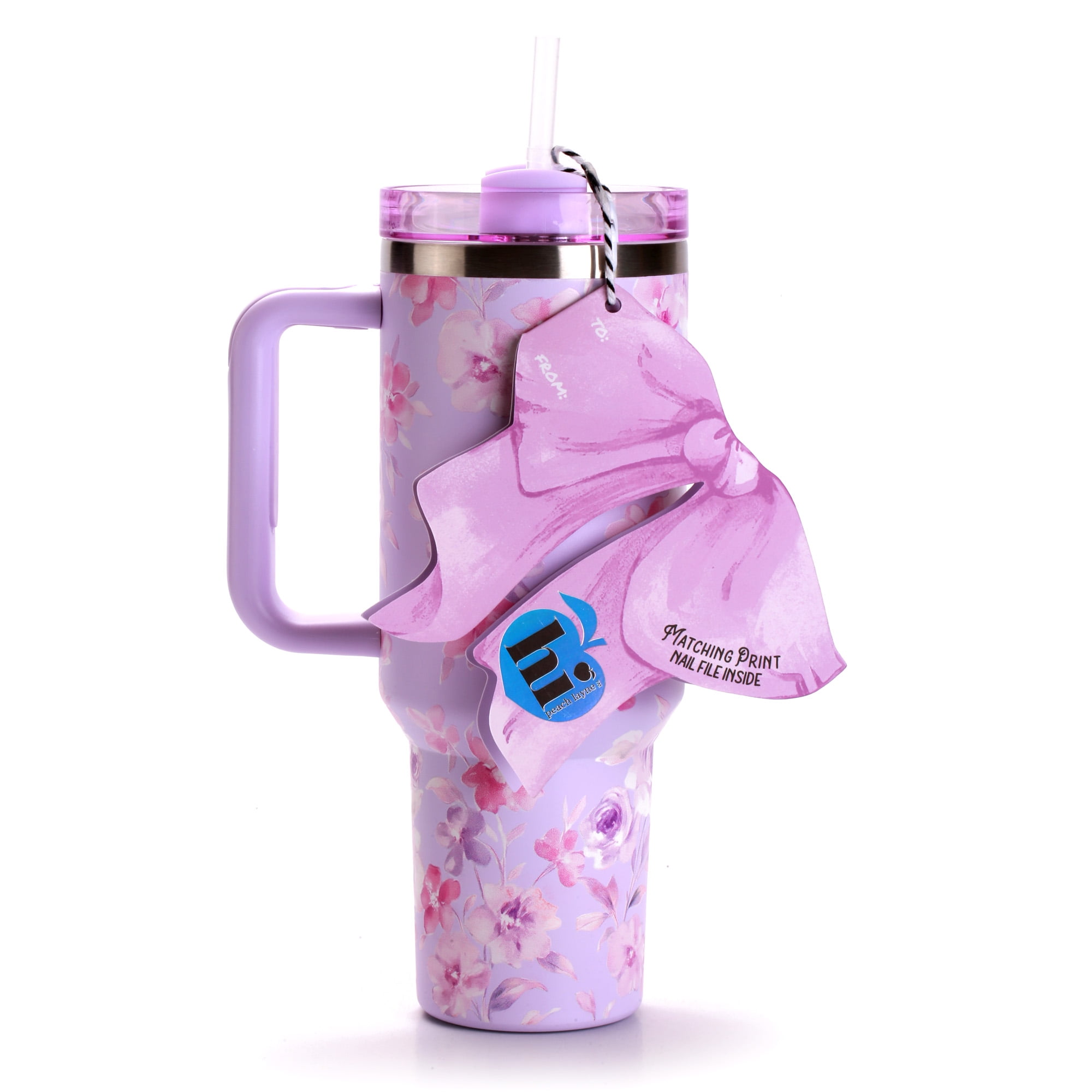 Hi Peach Layne 40oz Purple Beauty Insulated Tumbler with Nail File