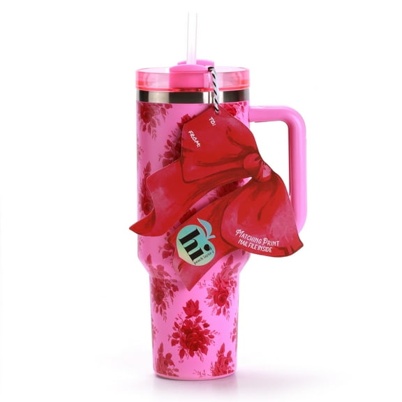 Hi Peach Layne 40 oz Pink Beauty Insulated Tumbler with Nail File